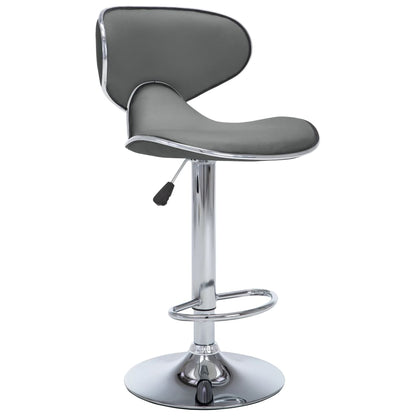323648 Bar Stools 2 Pcs Grey Faux Leather_1