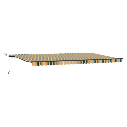 Toldo Retráctil Verde Y Amarillo 600 X 350 Cm Poliéster_0