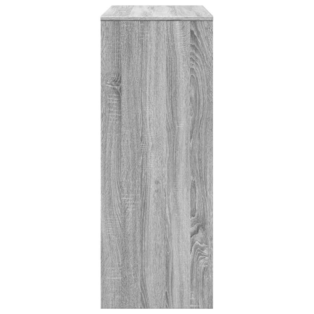 Mesa Alta Bar Con Estantes Madera Gris Sonoma 90x47,5x103,5 Cm_3