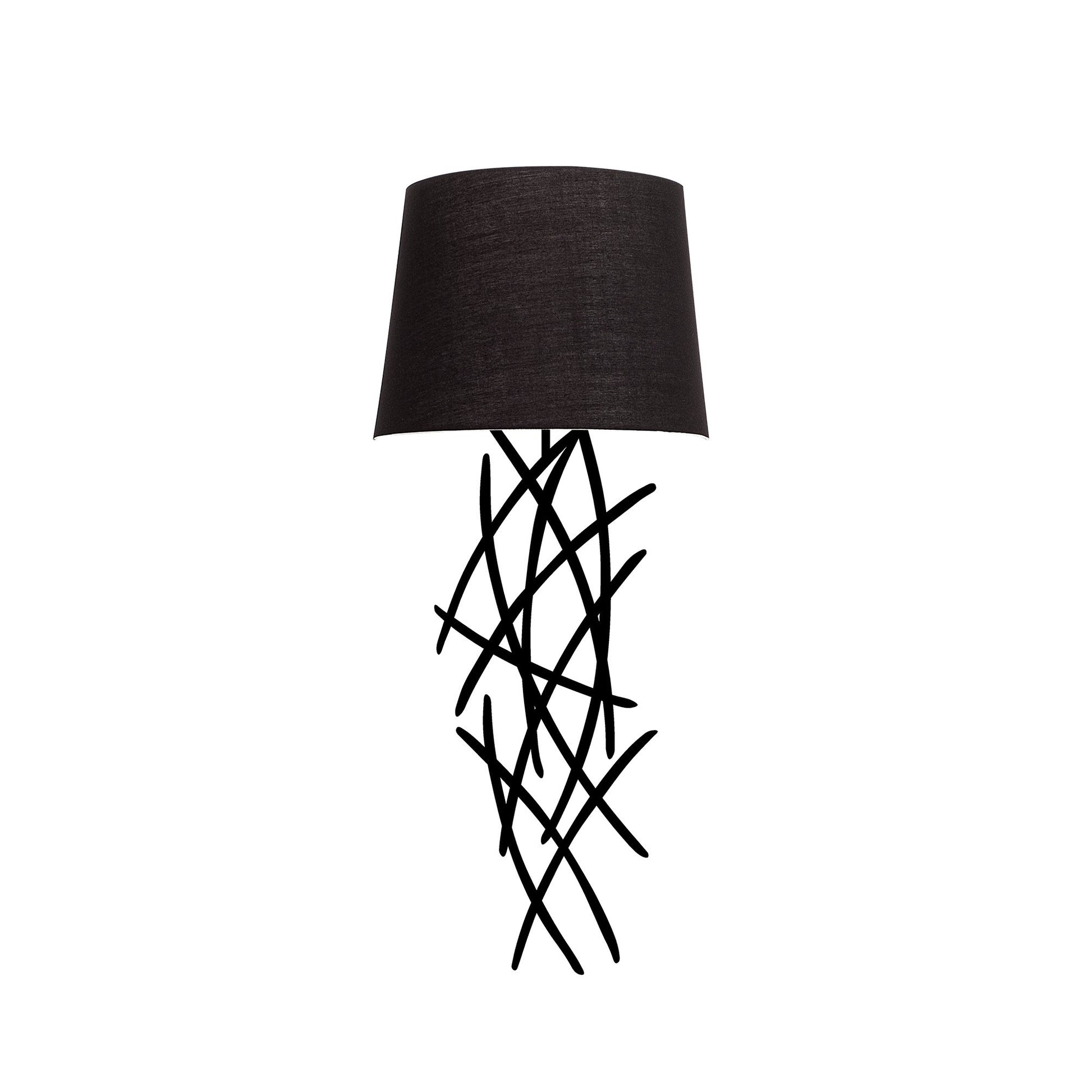 Aplique De Pared, Hierro , Negro, 15x28x72, Casquillo E 27 Max 40 W_0