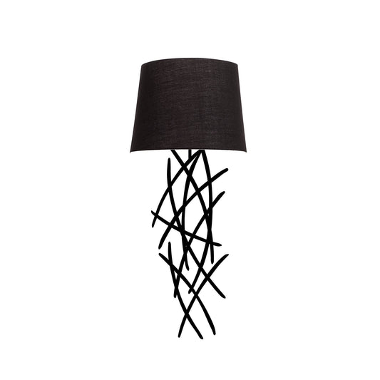 Aplique De Pared, Hierro , Negro, 15x28x72, Casquillo E 27 Max 40 W_0