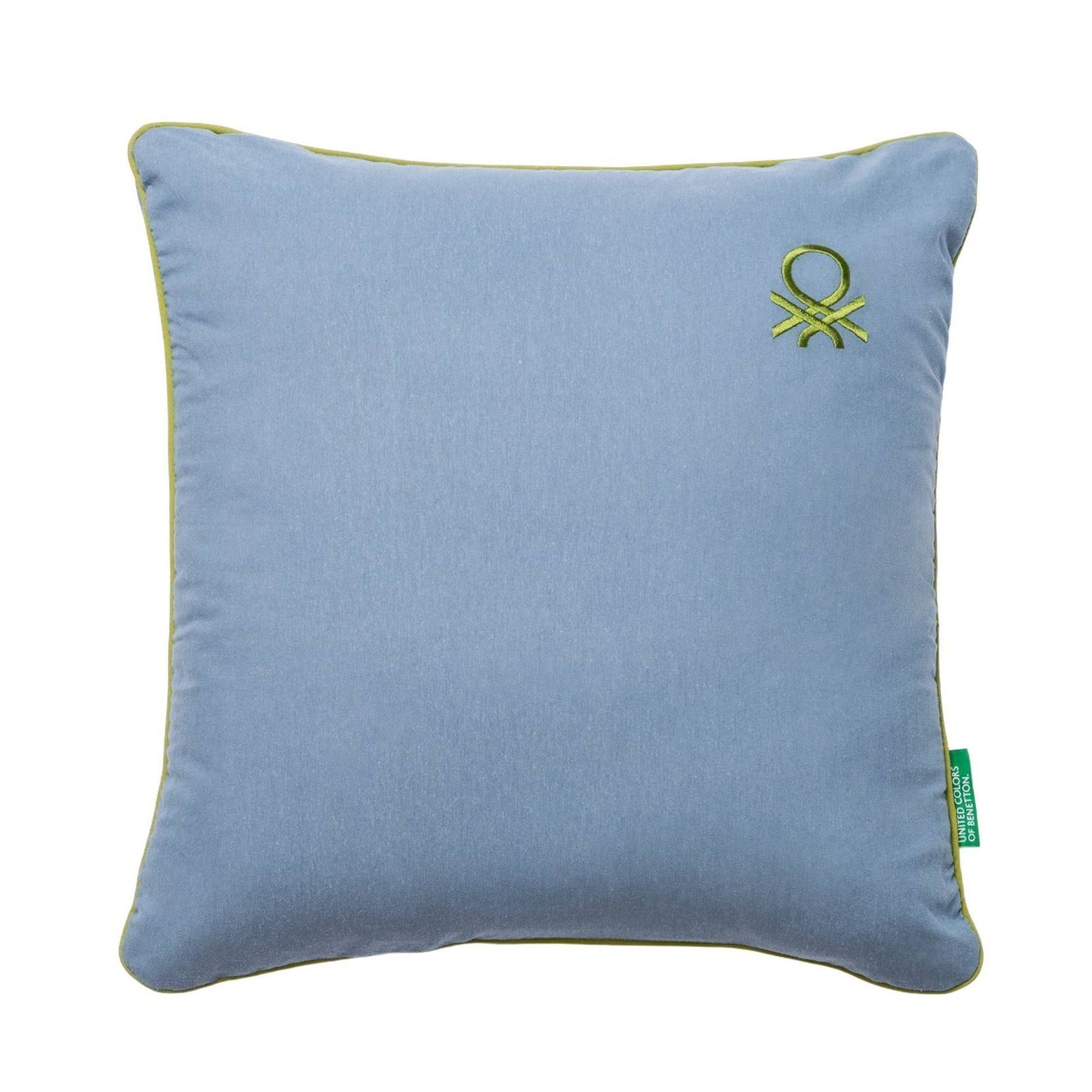 Cojín 45x45cm 300gr 100% Algodón En Azul Oscuro Y Logo Verde_0