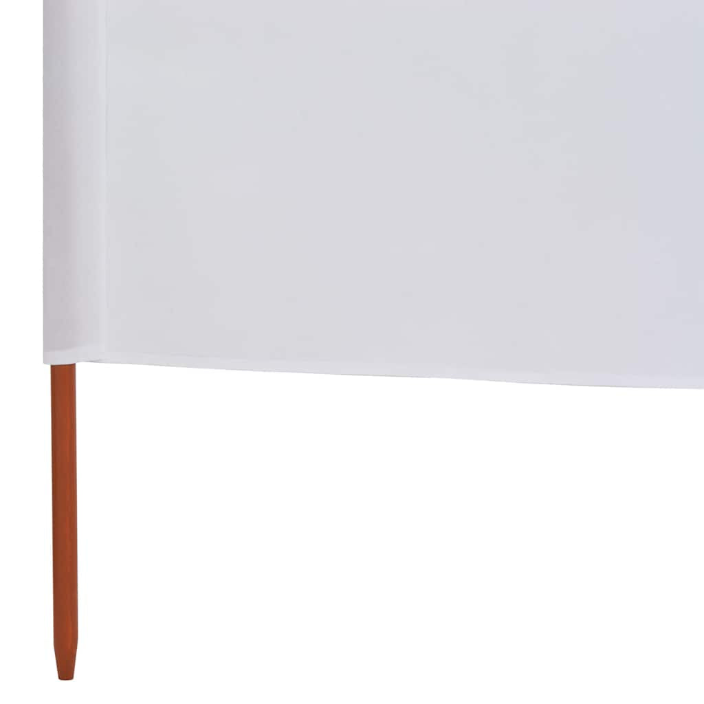 Vidaxl Paravientos De Playa De 5 Paneles Tela Blanco Arena 600x80 Cm_4