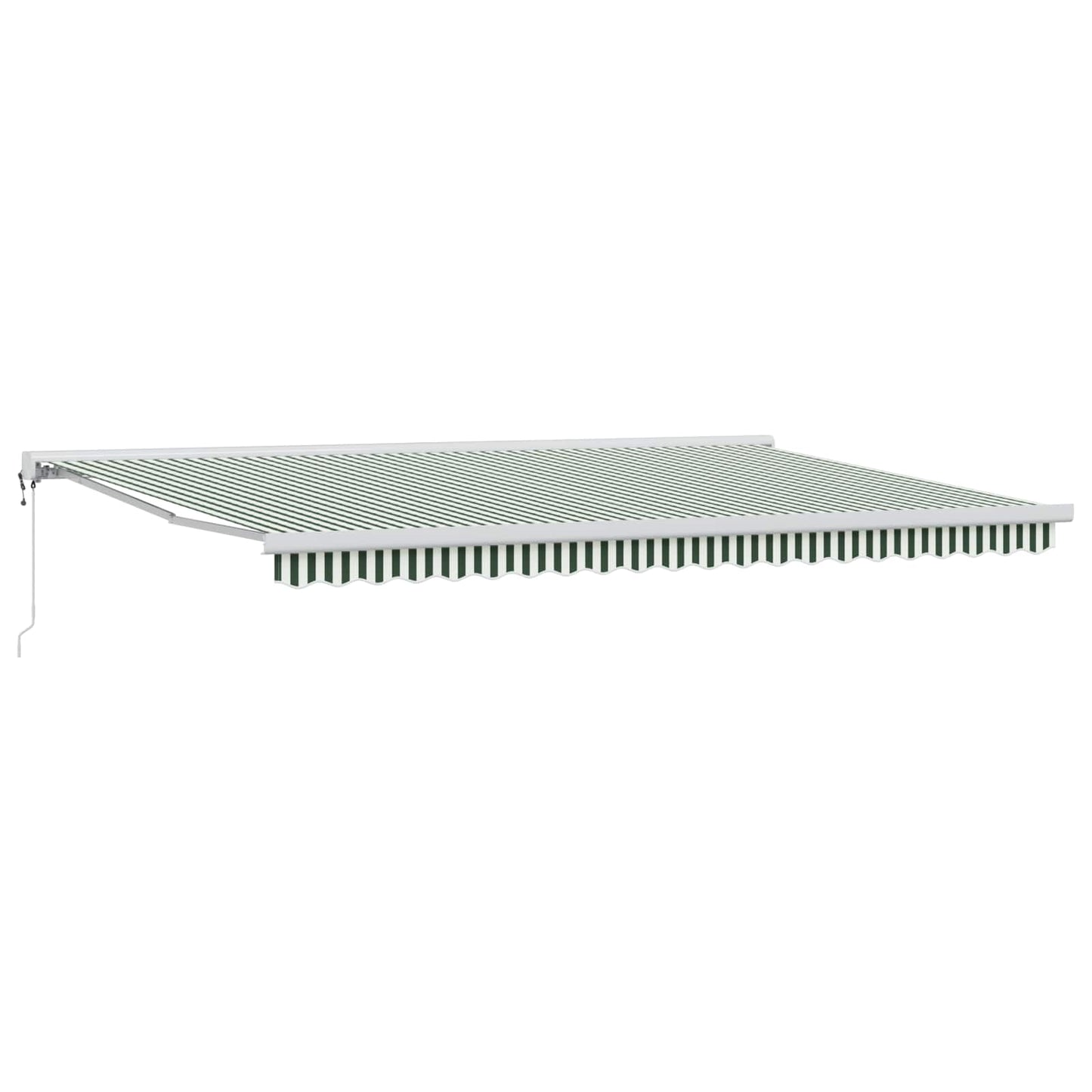 Toldo Retráctil Verde Y Blanco 500 X 300 X 165 Cm Tela Y Metal_1
