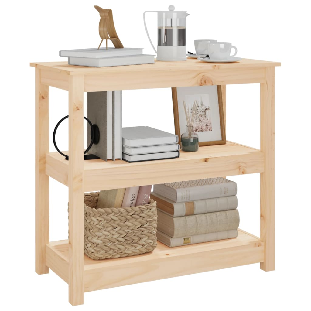 Mesa Consola Madera Maciza De Pino 80x40x74 Cm_2