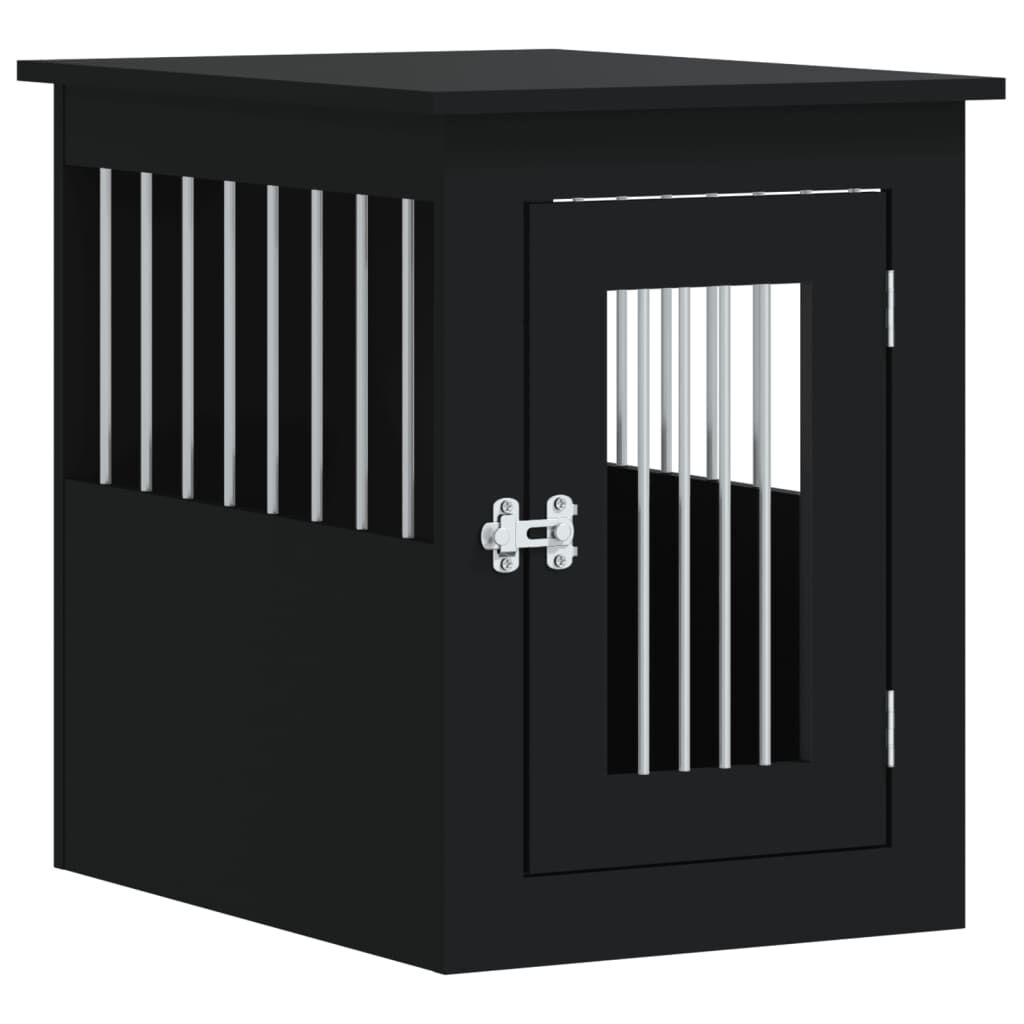 Vidaxl Jaula Para Perros Madera De Ingeniería Negro 45x62x59 Cm_0