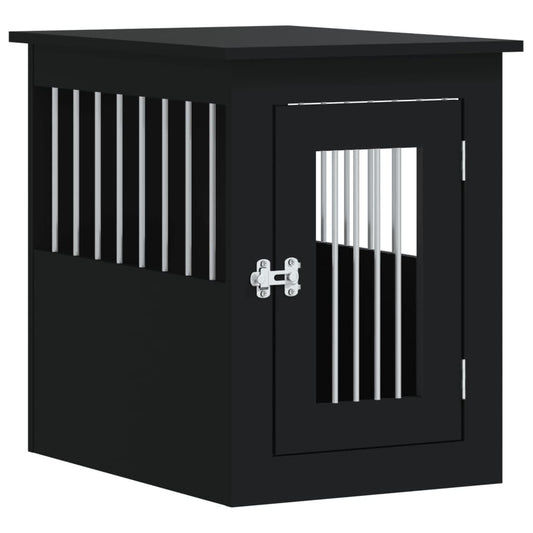 Vidaxl Jaula Para Perros Madera De Ingeniería Negro 45x62x59 Cm_0