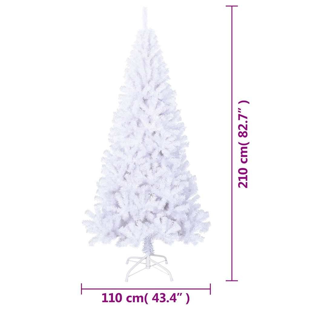Vidaxl Árbol De Navidad Artificial Con Ramas Gruesas Pvc Blanco 210 Cm_2