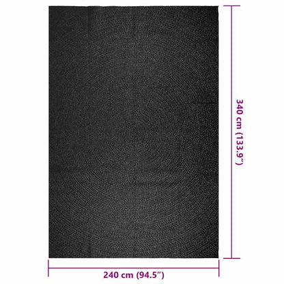 Vidaxl Alfombra Zizur Apariencia Yute Interior Exterior Antracita_2