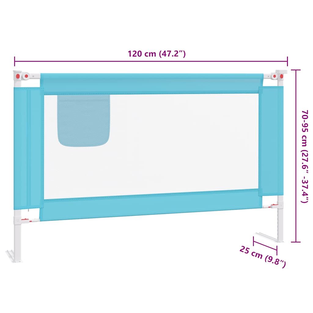 Vidaxl Barandilla De Seguridad Cama De Niño Azul Tela 120x25 Cm_2