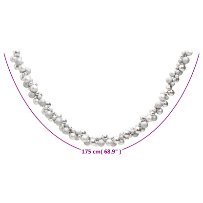 Vidaxl Corona De Bolas De Navidad Poliestireno Plateado 175 Cm_2