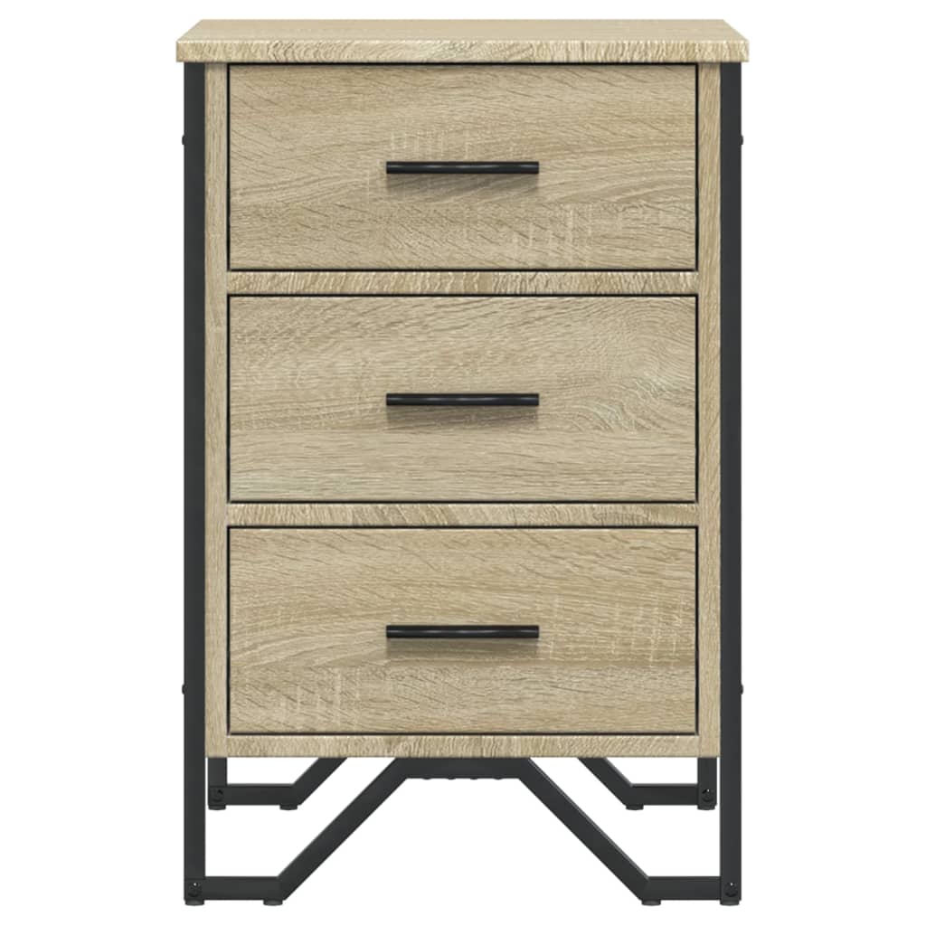 Mesita De Noche Madera De Ingeniería Roble Sonoma 40x41x60 Cm_3