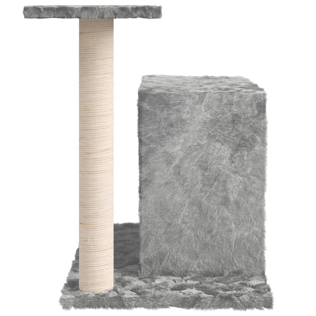 Rascador Para Gatos Con Postes De Sisal Gris Claro 51 Cm_3