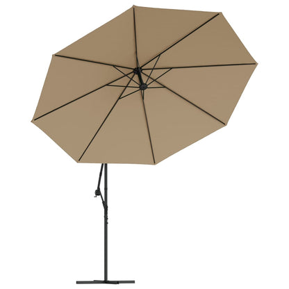 Sombrilla Voladiza Con Poste De Aluminio Gris Taupe 350 Cm_2