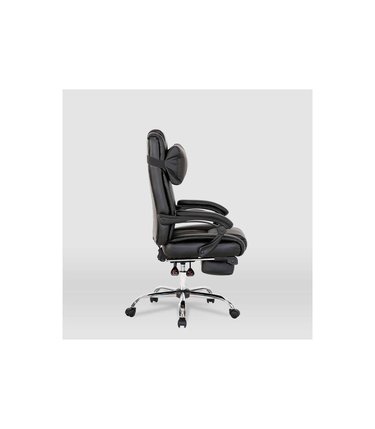 Silla De Oficina Samanta En Piel Sintética Negra. Alto: 118/125.5cm Ancho: 63.5cm Fondo:_3