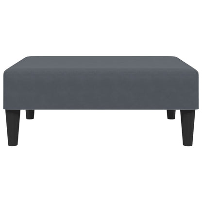 Sofá Cama 2 Plazas Y Almohadas Taburete Terciopelo Gris Oscuro / Vetonek_4