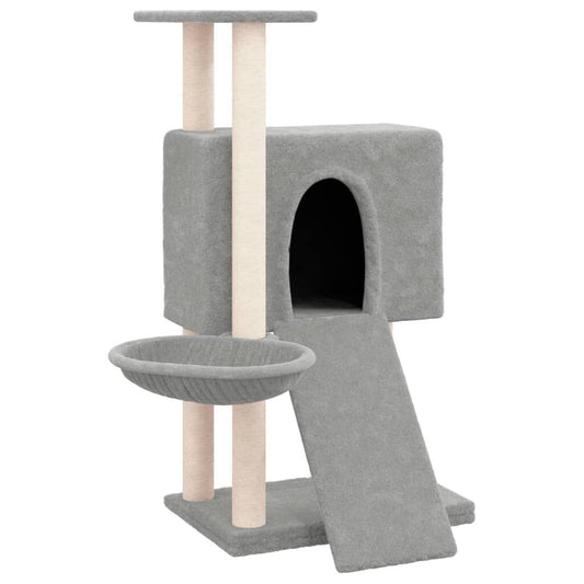 Vidaxl Rascador Para Gatos Con Postes De Sisal Gris Claro 96 Cm_0