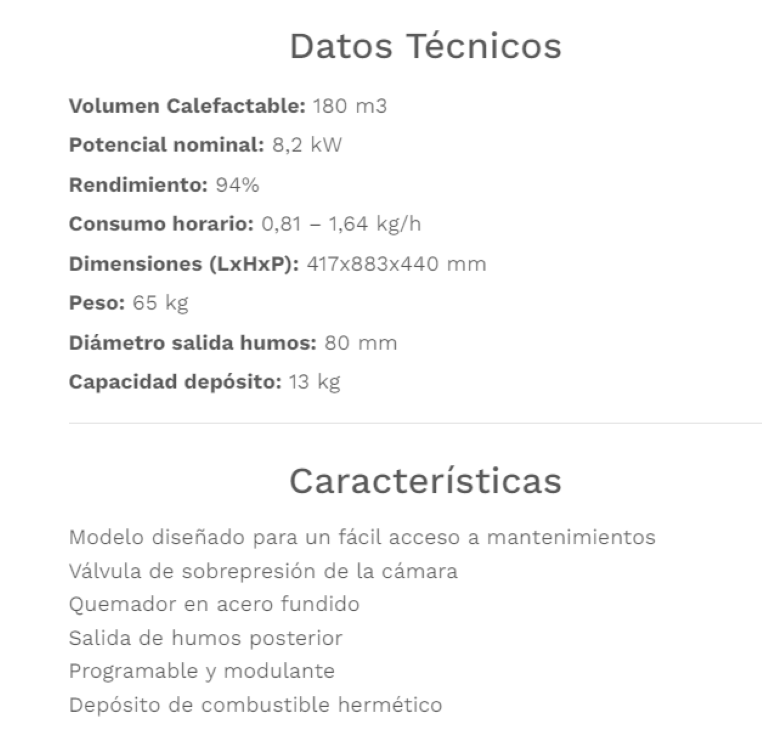 Fabricalor Estufa De Pellets Classic 8 Blanco Ventilada_1