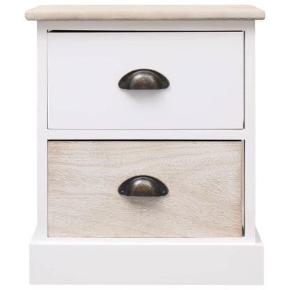 Mesita De Noche Madera De Paulownia Blanco Y Natural 38x28x45cm_1
