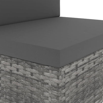 Vidaxl Sofá Seccional Esquina Y Reposabrazos Dcho Ratán Sintético Gris_4