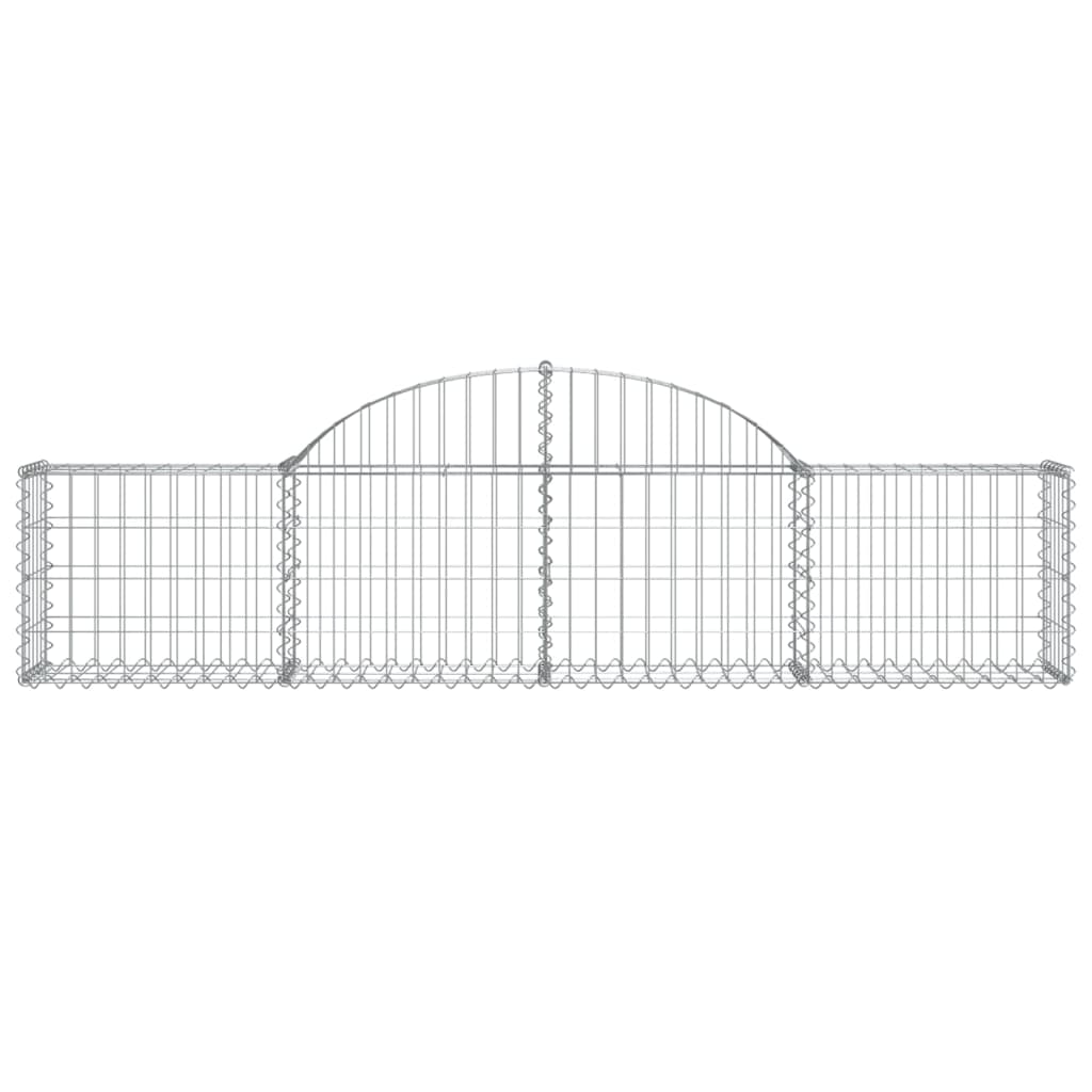 Cestas De Gaviones 5 Uds Forma De Arco Hierro 200x30x40/60 Cm_3