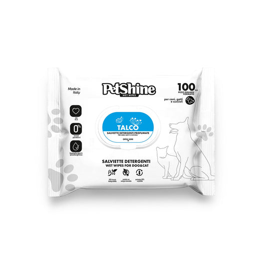 Toallitas Higiene Perro/Gato Talco Porrini 100 toallitas por bolsa