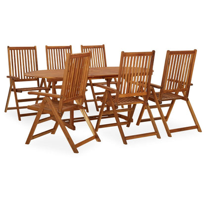 Vidaxl Juego De Comedor De Jardín 7 Pzas Madera Maciza De Acacia_0
