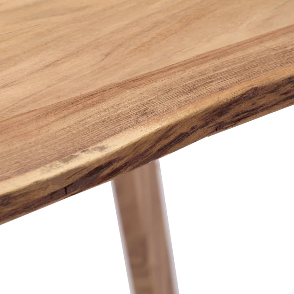 Mesa De Comedor De Madera Maciza De Acacia 140x80x76 Cm_3