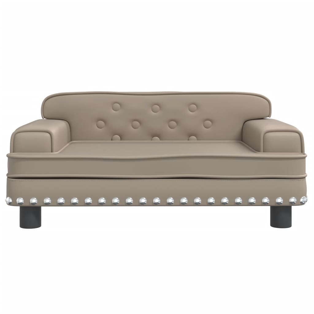 Cama Para Perros De Cuero Sintético Color Capuchino 70x45x30 Cm / Vetonek_3
