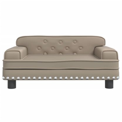 Cama Para Perros De Cuero Sintético Color Capuchino 70x45x30 Cm / Vetonek_3