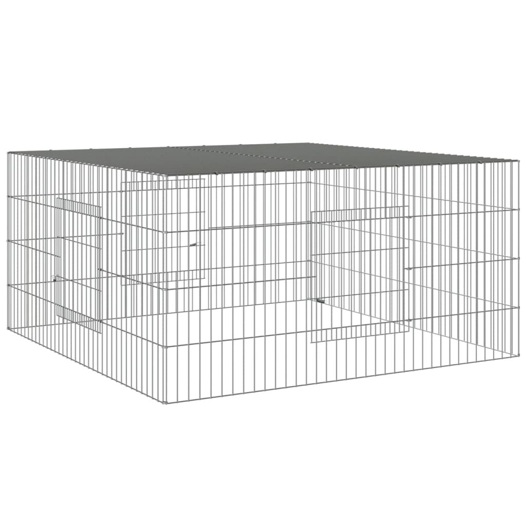 Vidaxl Jaula Para Conejos Hierro Galvanizado 110x110x55 Cm_0
