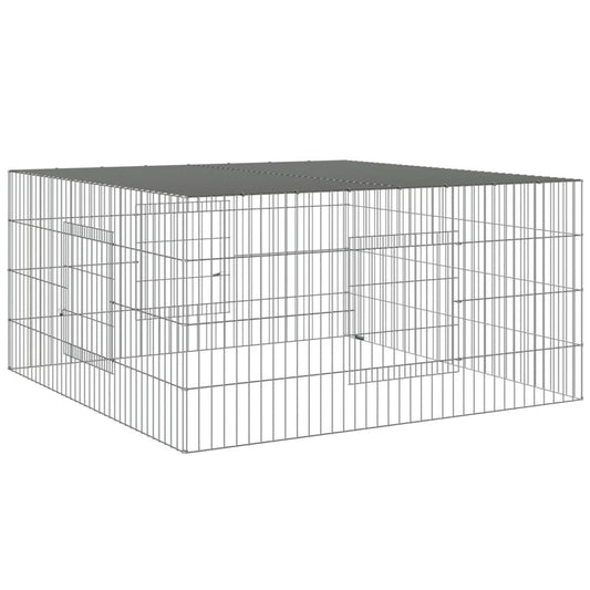 Vidaxl Jaula Para Conejos Hierro Galvanizado 110x110x55 Cm_0