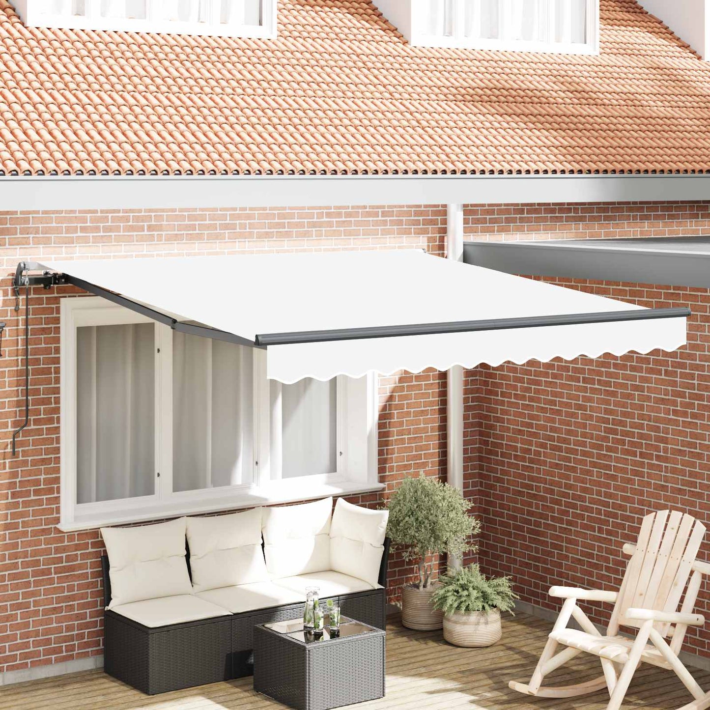 Toldo Retráctil Blanco 300 X 250 Cm Tela Y Aluminio_1