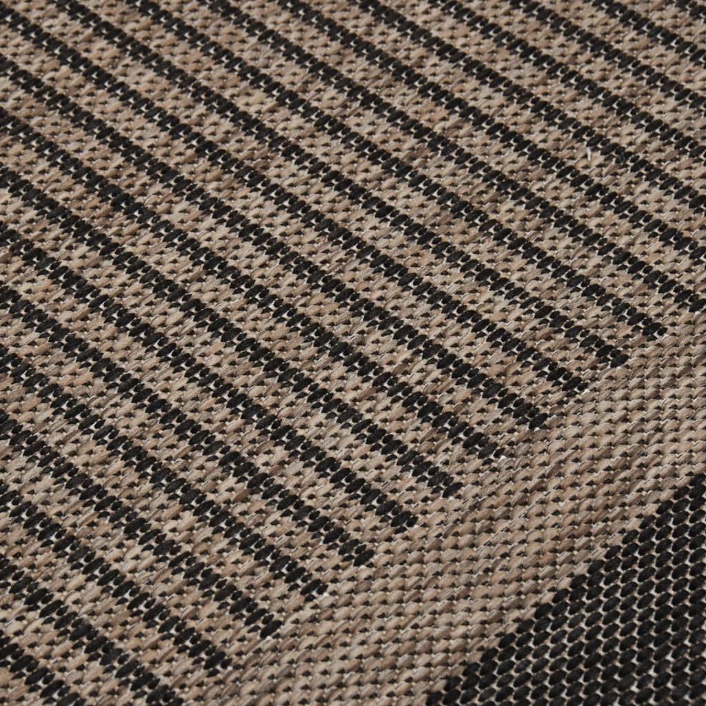 Alfombra De Exterior De Tejido Plano Marrón Oscuro 80x250 Cm_4