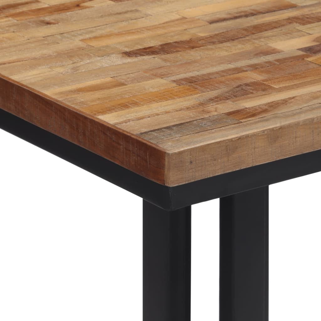 Mesa De Centro Teca Reciclada Maciza 55x55x40 Cm_3