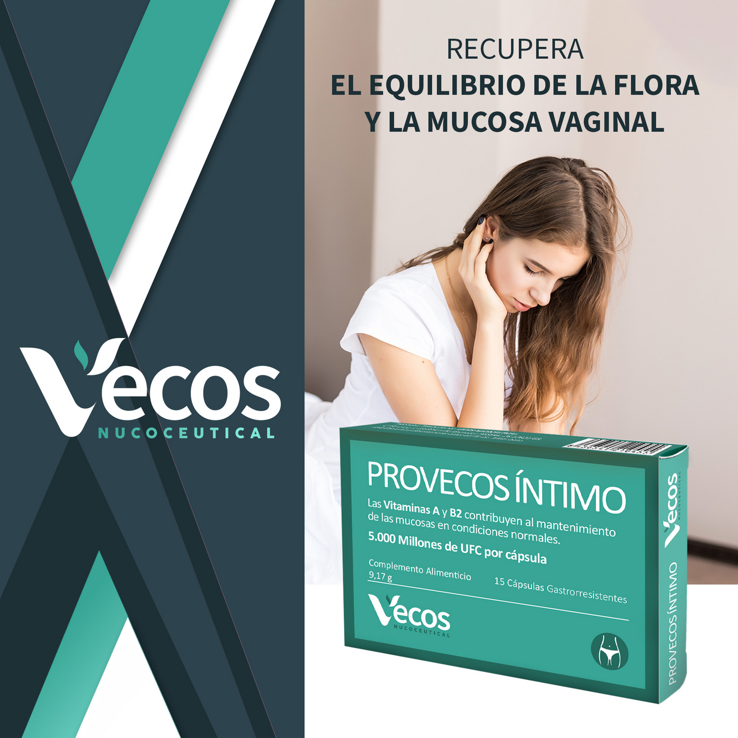 Provecos Íntimo Vecos 15 Cápsulas | Flora Vaginal, Confort Íntimo Y Equilibrio Microbiológico | Con Probióticos_1