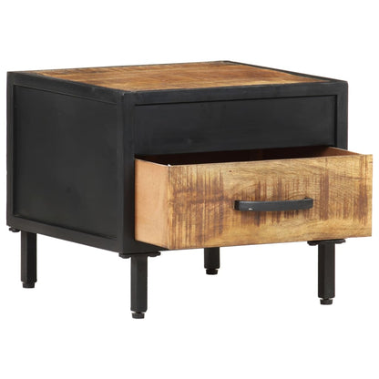 Mesita De Noche De Madera De Mango Rugosa 40x40x35 Cm_1