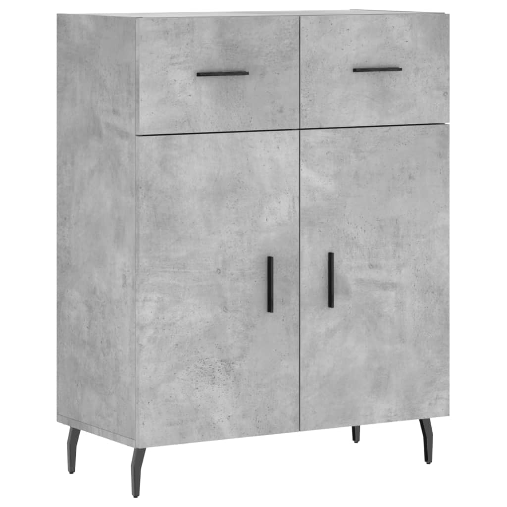 Aparador Alto Madera Contrachapada Gris Hormigón 69,5x34x180 Cm_4