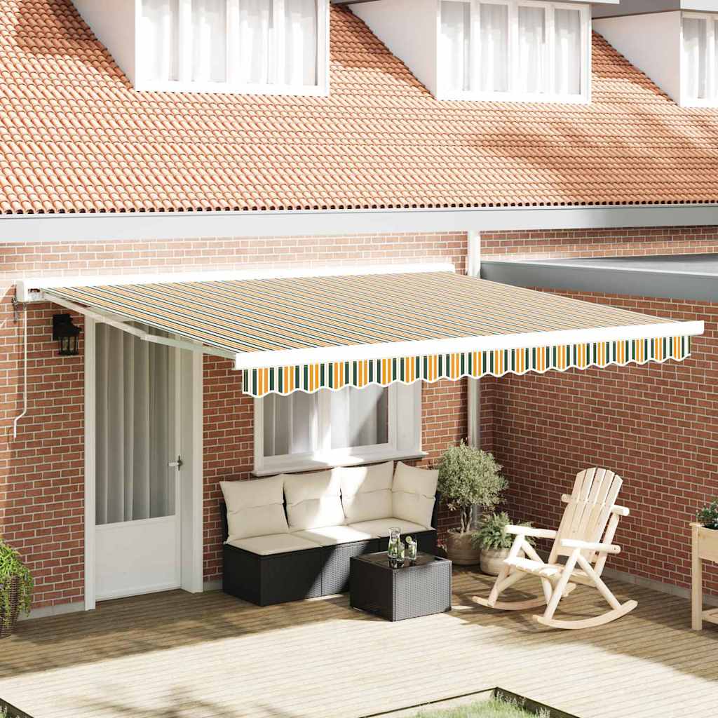 Toldo Retráctil Verde Y Blanco 400 X 350 Cm_1