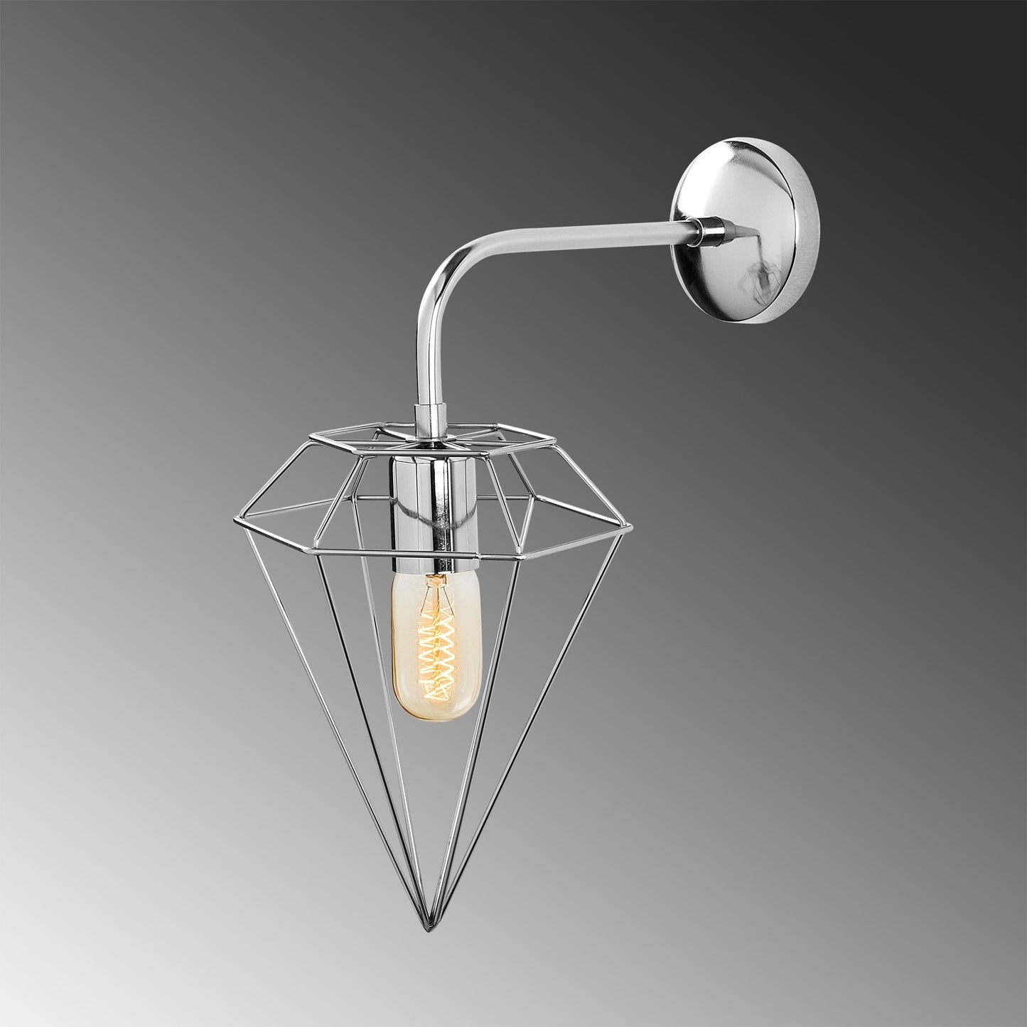 Aplique De Pared, Hierro , Cromado, 20x37x43, Casquillo E 27 Max 40 W_3