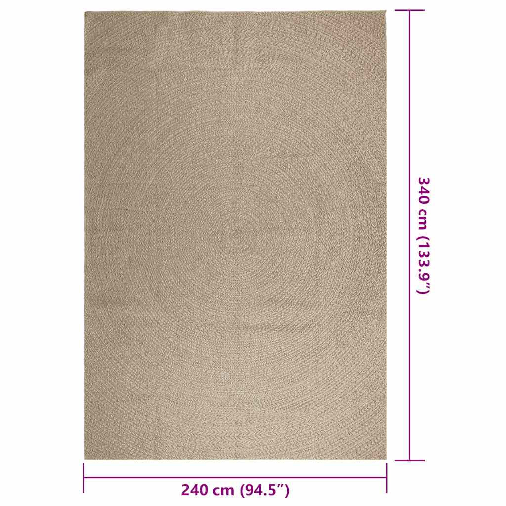 Vidaxl Alfombra Zizur Aspecto Yute Interior/exterior Beige 240x340 Cm_2