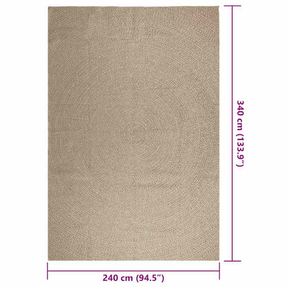 Vidaxl Alfombra Zizur Aspecto Yute Interior/exterior Beige 240x340 Cm_2