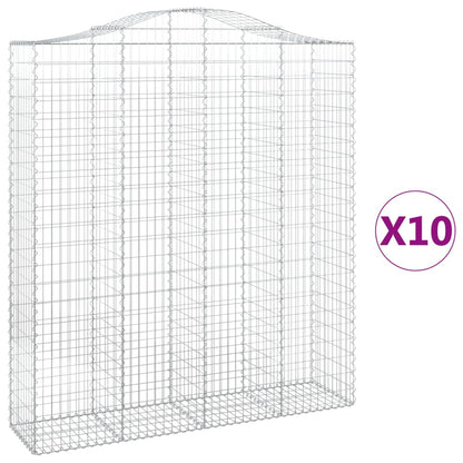Cestas De Gaviones 10 Uds Forma De Arco Hierro 200x50x220/240cm_0