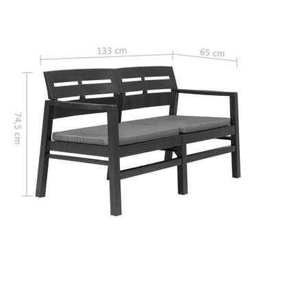 Vidaxl Juego De Muebles De Jardín 4 Piezas Plástico Gris Antracita_2