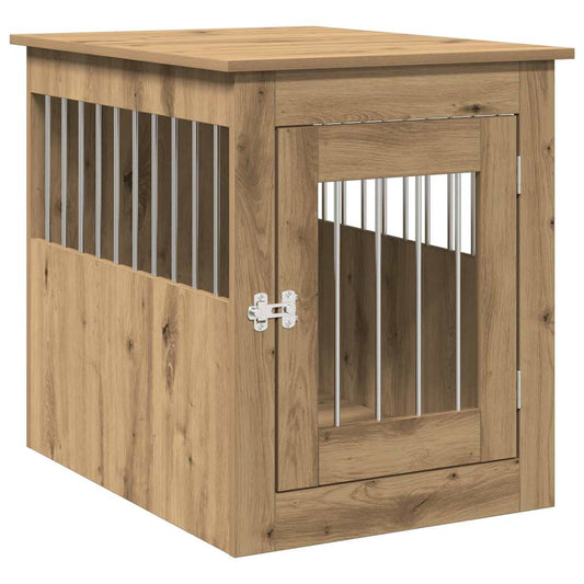 Jaula Para Perros Madera Ingeniería Roble Artesanal 55x75x65 Cm_0