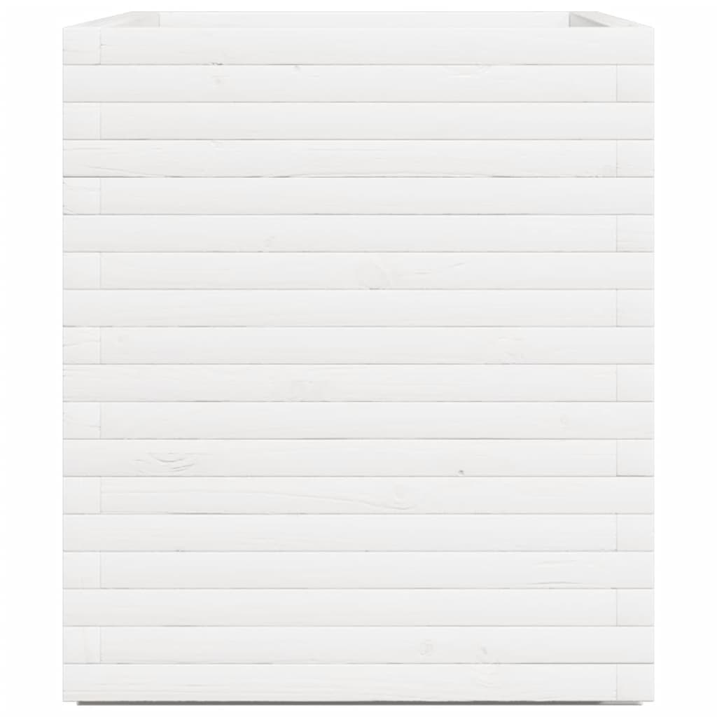 Jardinera De Madera Maciza De Pino Blanca 90x60x72 Cm_5