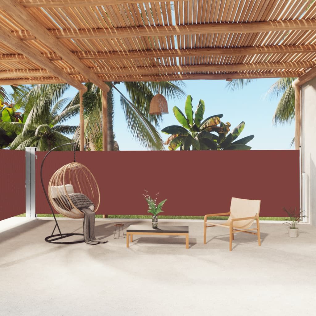 Vidaxl Toldo Lateral Retráctil Marrón 160x1000 Cm_1