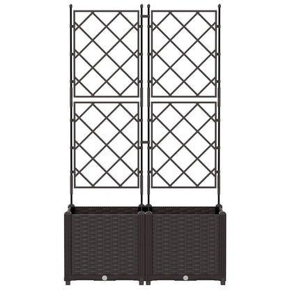 Vidaxl Maceta De Jardín Con Enrejado 2 Pcs Marrón 80 X 40 X 143 Cm Pp_4
