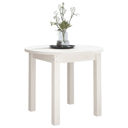 Mesa De Centro De Madera Maciza De Pino Blanco Ø 55x45 Cm_2
