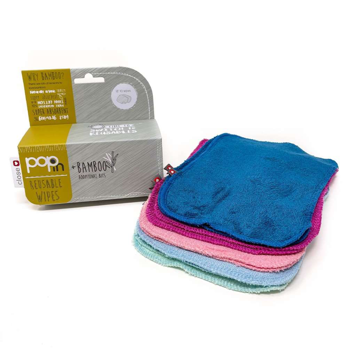 Pack 10 Toallitas Lavables Azul y Rosa Close Parent